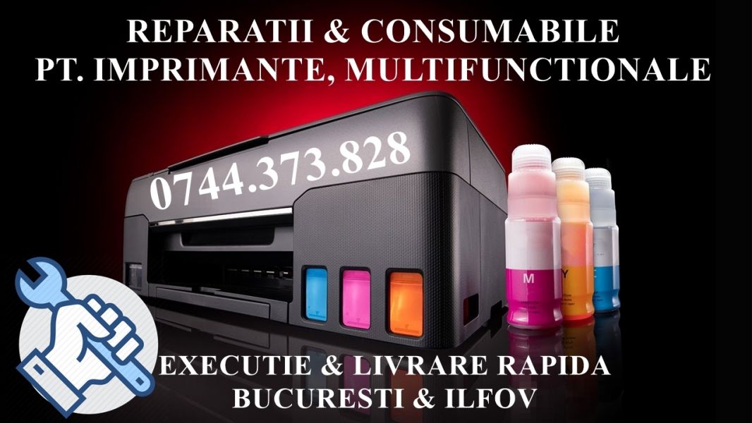 Programări rapide reparatii imprimante cu rezervoare ink la sediul societatii dvs. București și Ilfo