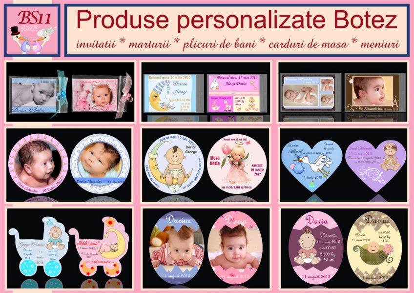 Marturii botez personalizate