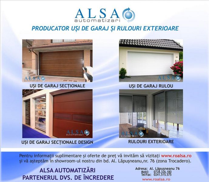 Usi de garaj, Rulouri exterioare, Automatizari porti, Service