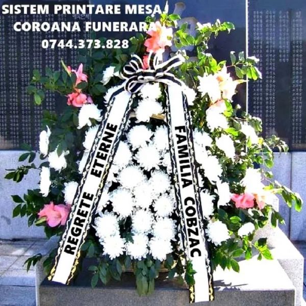 Imprimanta scriere panglici funerare profesionala�calitate pt firme pompe funebre