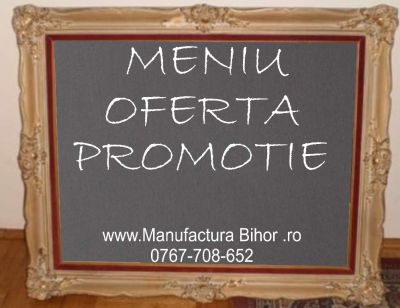 Panou inramat cu tabla pentru scris, tabla creta, tabla meniu, panou oferte, panou promoti