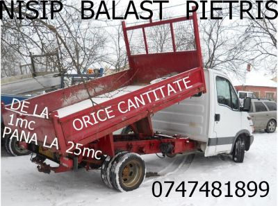 TRANSPORT NISIP BALAST PIETRIS MARGARITAR PAMANT VEGETAL CARAM MOLOZ