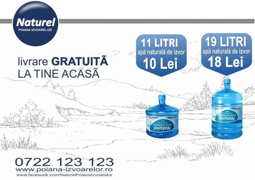Livram apa plata la 11litri si 19litri ! Gratuit !
