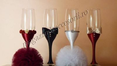 Pahare decorate pentru  nunta